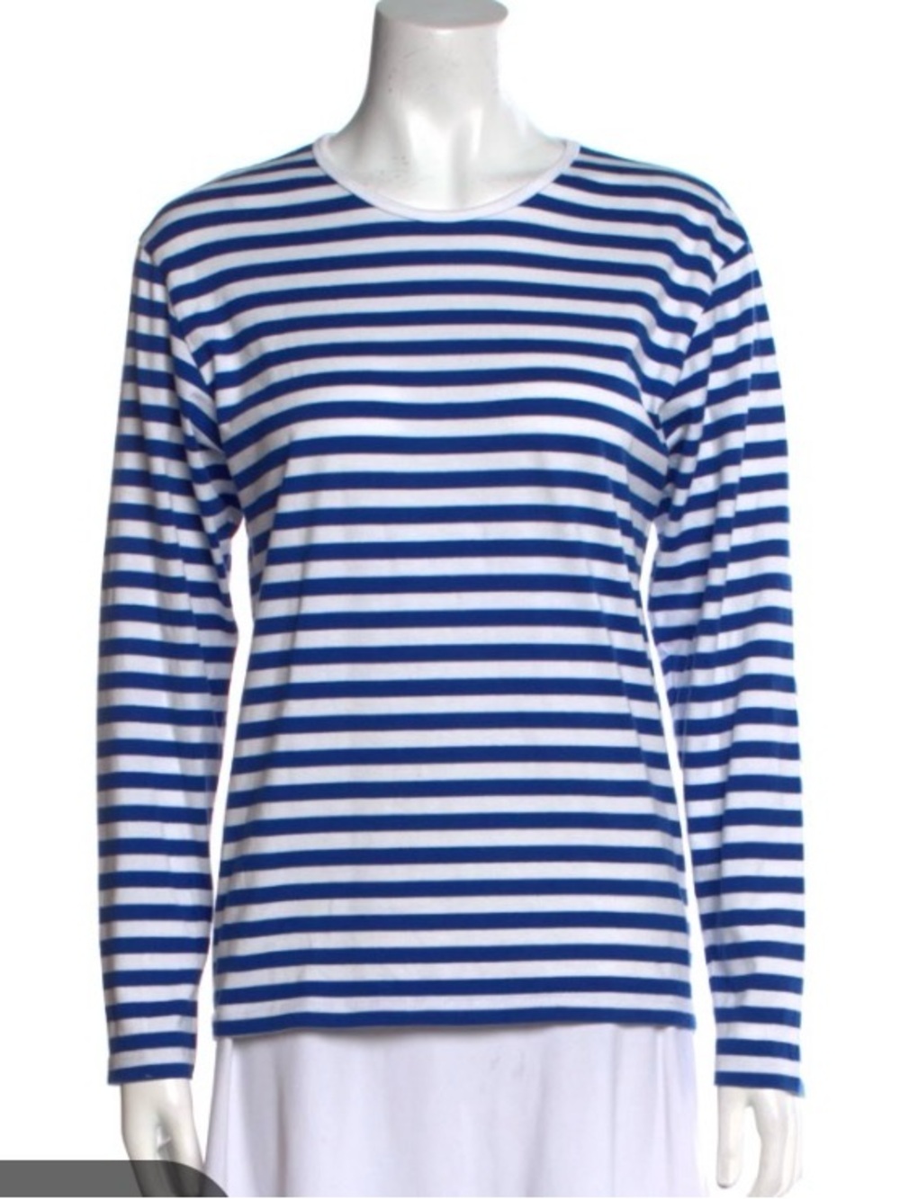 Marimekko Mari Top S white/blue preppy nautical cotton breton slim fit - Picture 4 of 10